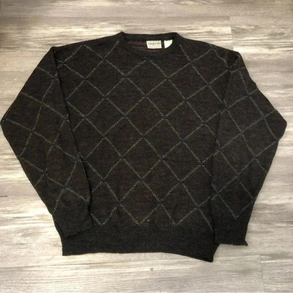 Vintage Giorgio Cosby Sweater M Abstract‎ Geometric Wool Blend 90s Made In Italy